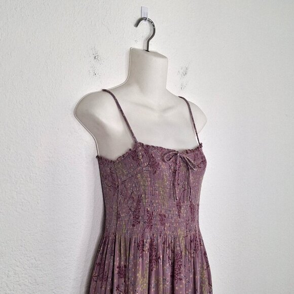 Urban Outfitters Floral Midi Dress Sz XS Smocked Full Skirt Boho Cottagecore - Picture 7 of 16